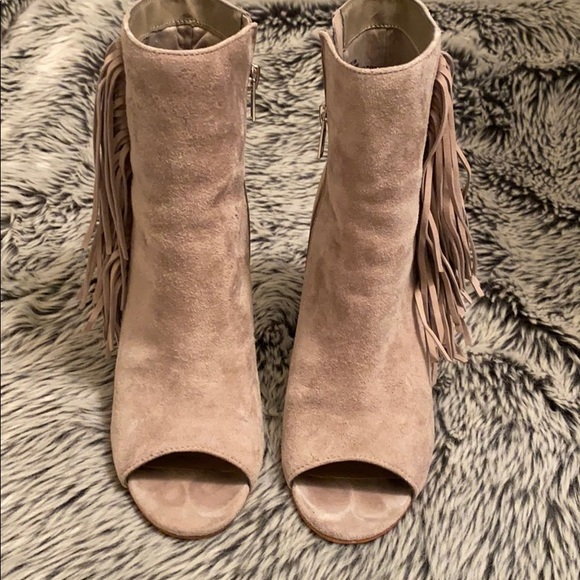 Steve Madden Fringed Suede open toe Bootie - Picture 2 of 7